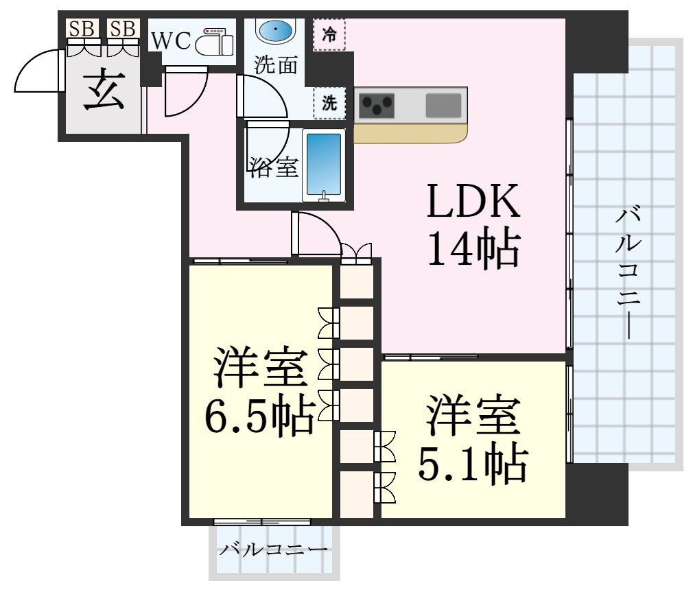 ザ・レジデンス元町海岸通の物件間取画像