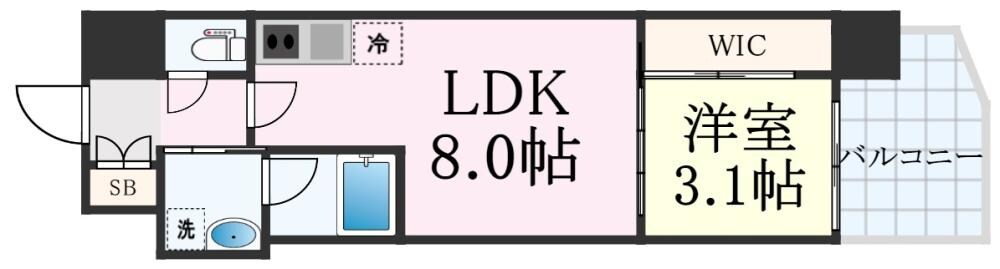 セレニテ神戸元町プリエの物件間取画像