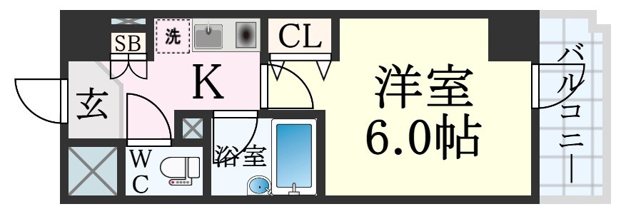 エスリード三宮フラワーロードの物件間取画像