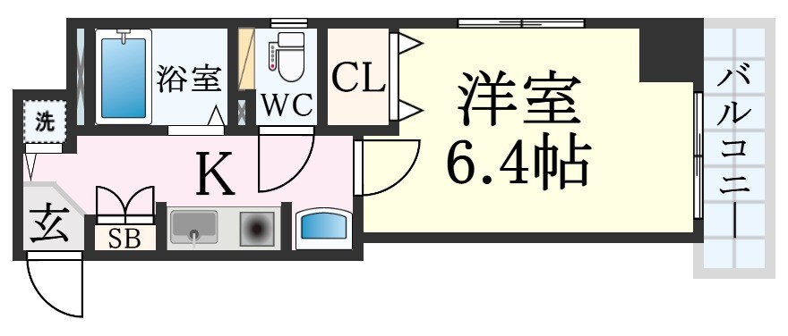 プレサンス神戸裁判所前の物件間取画像