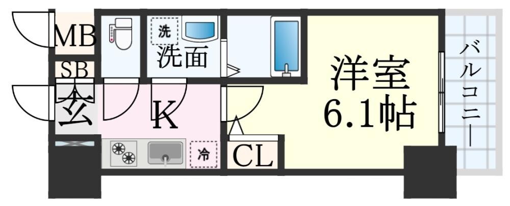 エスリード神戸兵庫駅ミッドポートの物件間取画像