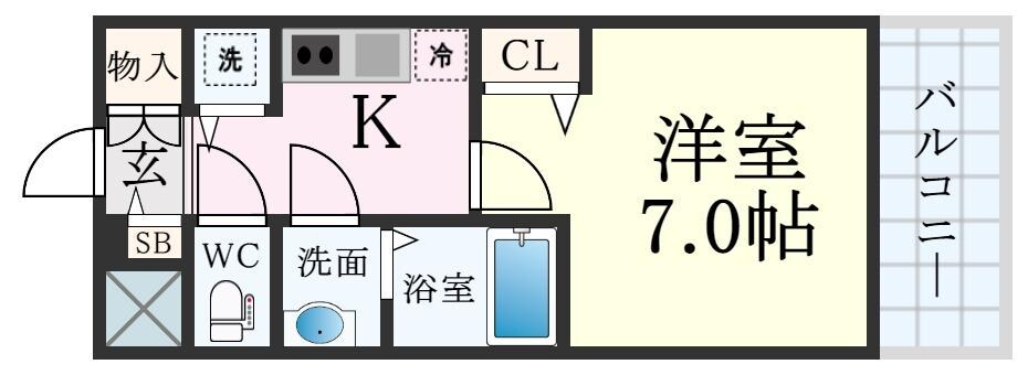 プレサンス三宮東フィールの物件間取画像