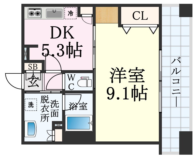 プレジール三ノ宮の物件間取画像