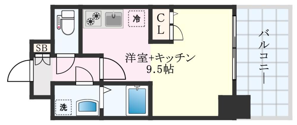 スワンズ神戸三宮イーストの物件間取画像