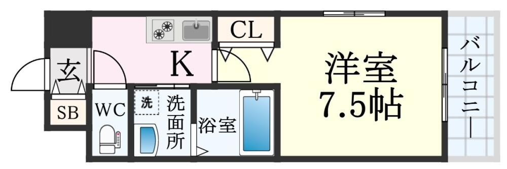 プライムライフ三宮磯上公園の物件間取画像