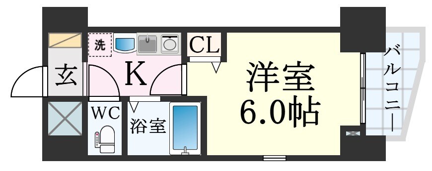 エステムコート神戸元町通の物件間取画像