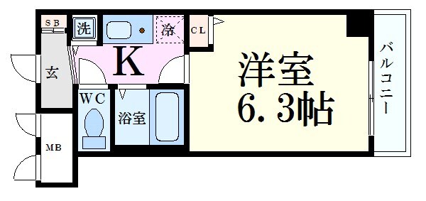 三ノ宮駅 徒歩6分 8階の物件間取画像