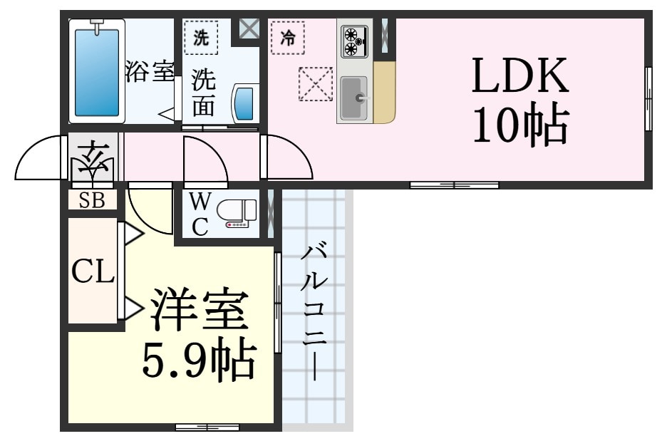 フルール花隈の物件間取画像