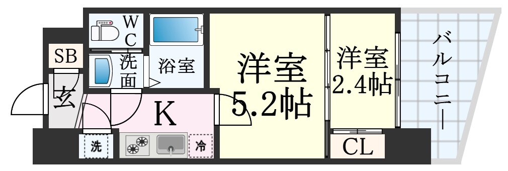 セレニテ神戸プリエの物件間取画像