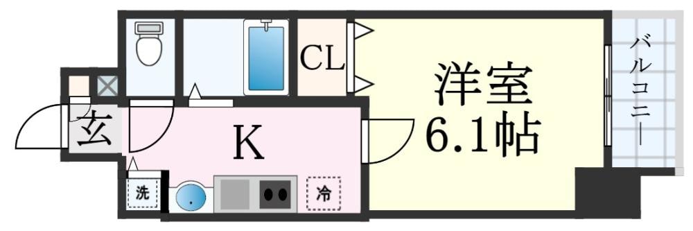 プレサンス三宮ルミネスの物件間取画像