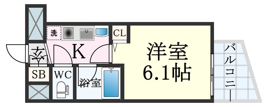 エステムコート神戸県庁前の物件間取画像