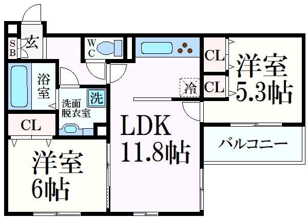 摂津本山駅 徒歩10分 2階の物件間取画像
