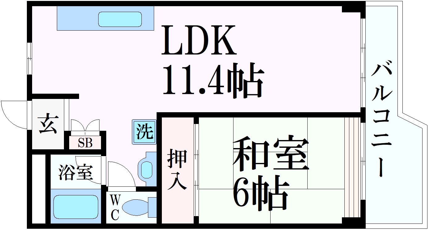 深江駅 徒歩5分 6階の物件間取画像