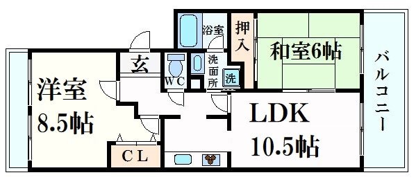 エバーグレイス西宮の物件間取画像