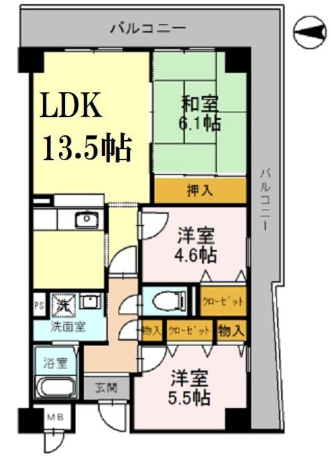 グレース門戸荘の物件間取画像