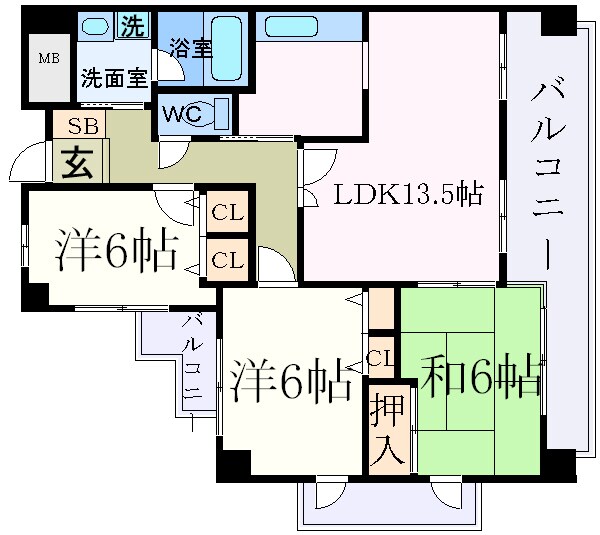 ヴァロワール夙川の物件間取画像