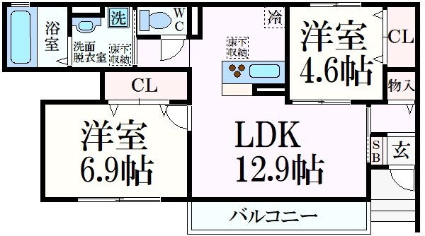 エスポワール上甲東園の物件間取画像