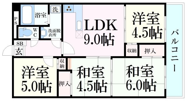 ラフォーレ夙川の物件間取画像