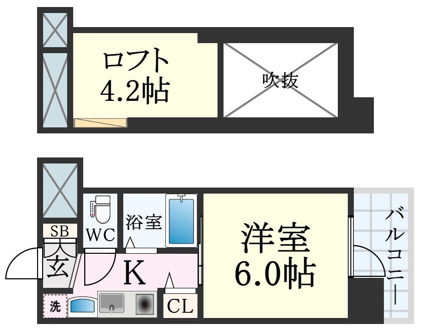 エステムコート三宮駅前ラドゥーの物件間取画像