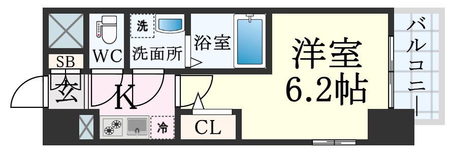 エスリード神戸兵庫駅アクアヴィラの物件間取画像