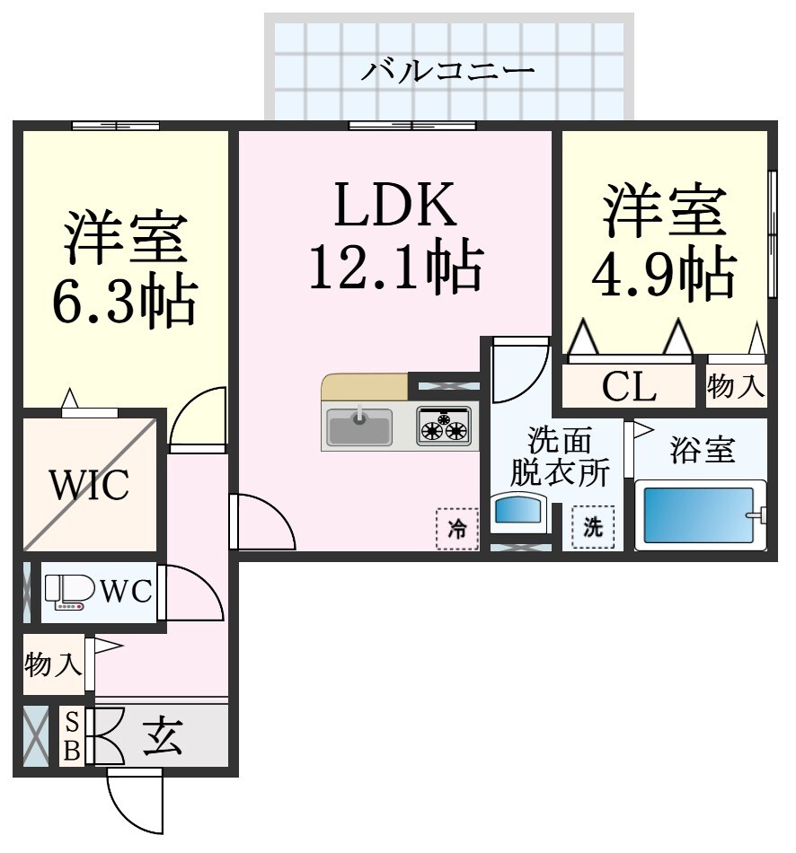 サンパティーク東町の物件間取画像