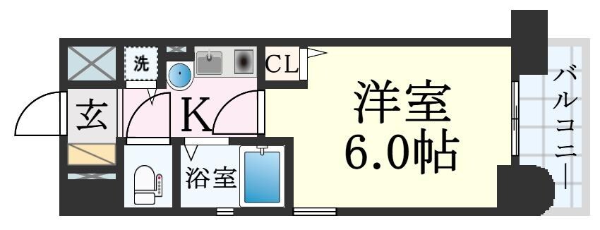 エステムコート神戸県庁前Ⅱの物件間取画像