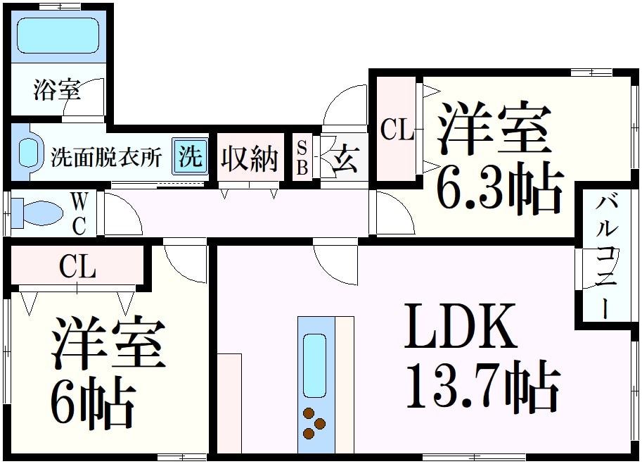 摂津本山駅 徒歩9分 1階の物件間取画像