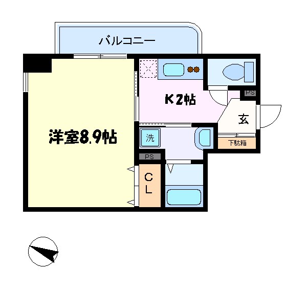 アクアプレイス新神戸駅前の物件間取画像