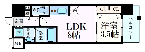 S-RESIDENCE空港通りawesomeの物件間取画像