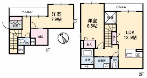 スリーブランチェスの物件間取画像