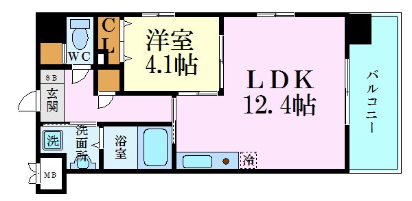 コンフォート東白島の物件間取画像