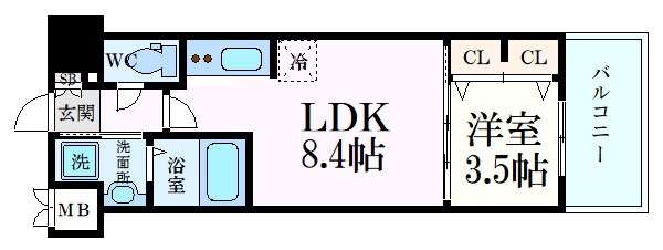 S-RESIDENCE空港通りawesomeの物件間取画像