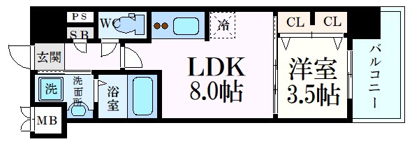 S-RESIDENCE空港通りawesomeの物件間取画像