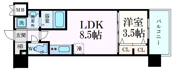 S-RESIDENCE空港通りawesomeの物件間取画像