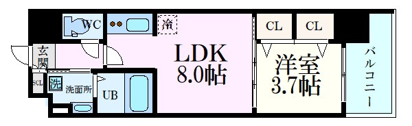 S-RESIDENCE国泰寺町二丁目の物件間取画像