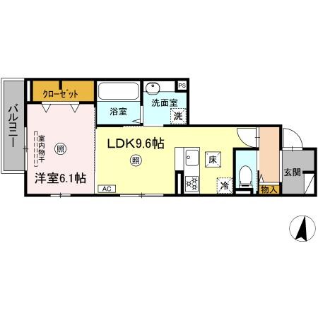 Ｄ－ＲＯＯＭ高須２丁目　A棟の物件間取画像