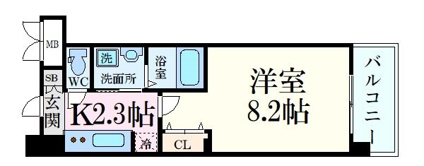 元宇品口駅 徒歩3分 9階の物件間取画像