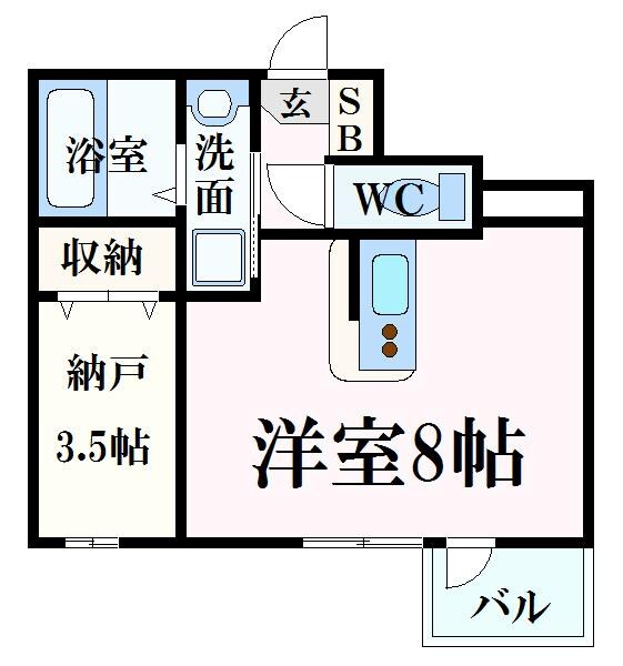 江波駅 徒歩7分 1階の物件間取画像