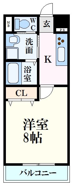 白島九軒町ハイツの物件間取画像