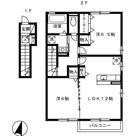 ＣＯＺＹ　ＣＯＵＲＴ　C棟の物件間取画像