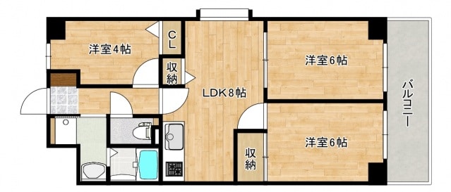 三篠北パークマンションの物件間取画像