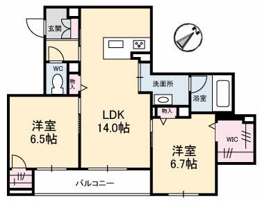 アズール庚午北の物件間取画像