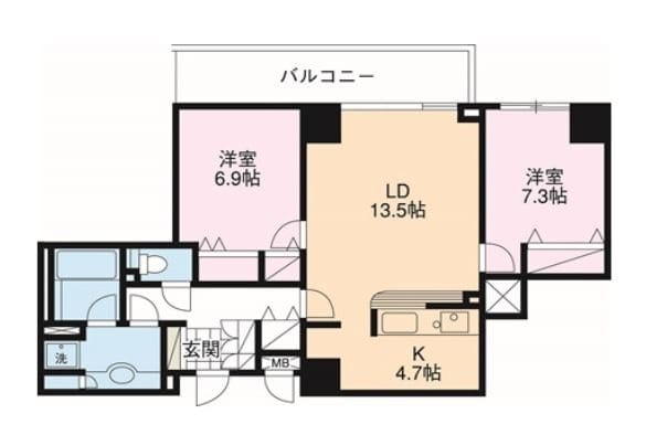 横浜駅 徒歩5分 11階の物件間取画像