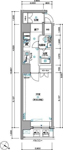 東神奈川駅 徒歩4分 9階の物件間取画像