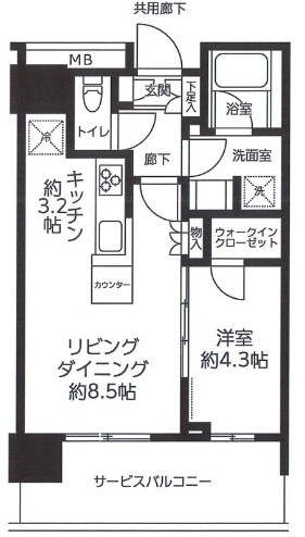 横浜駅 徒歩3分 17階の物件間取画像