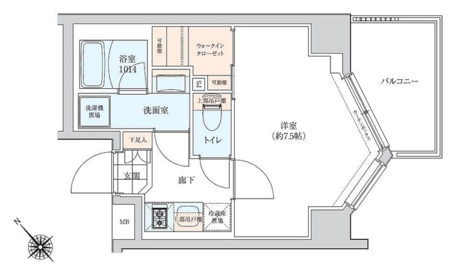 プロスタイルウェルス川崎イーストの物件間取画像