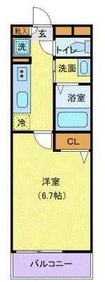 アムール横須賀中央の物件間取画像