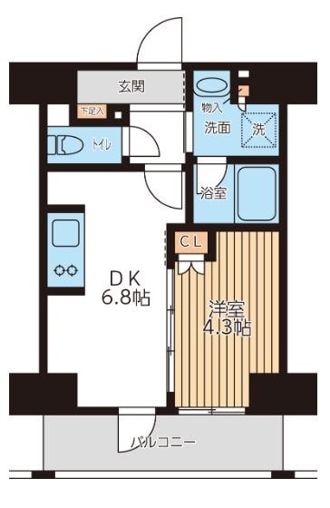 戸部駅 徒歩5分 8階の物件間取画像