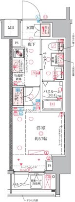 クレヴィスタ横浜関内の物件間取画像