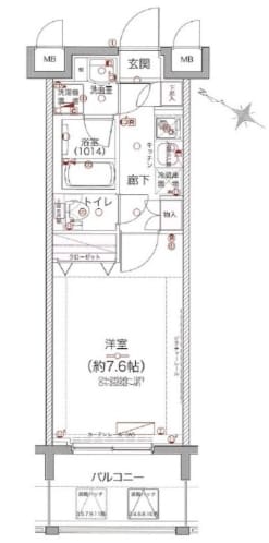 Ｌｅ'ａ横濱関内壱番館の物件間取画像